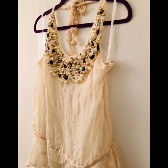 Beaded Halter Neck Blouse - Picture 2 of 9